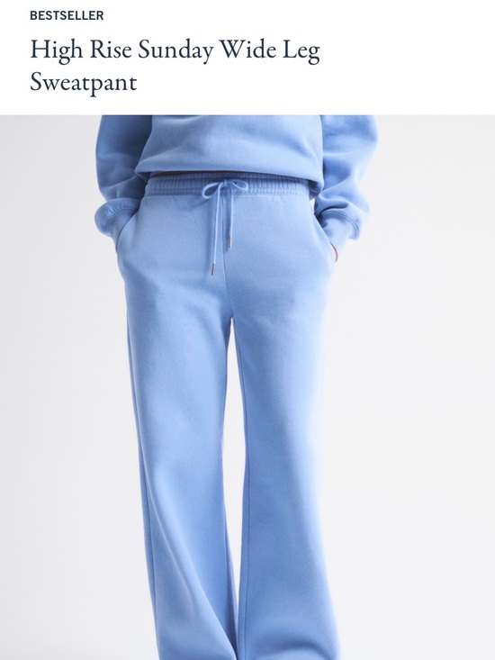 Abercrombie & Fitch Pants - Abercrombie & Fitch Light Blue High Rise Sunday Wide Leg Sweatpant